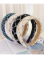 Fashion White Woolen Plaid Knitted Sponge Headband
