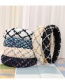 Fashion Blue Woolen Plaid Knitted Sponge Headband