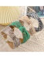 Fashion Brown + Green Stripes Striped Contrast Color Cross-knotted Headband