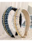 Fashion Royal Blue Woolen Chain Cross Wide-brimmed Headband