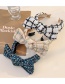 Fashion Lake Blue Woolen Checked Knit Bowknot Broadband Headband
