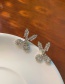 Fashion Silver Alloy Diamond Scissor Earrings
