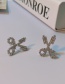 Fashion Silver Alloy Diamond Scissor Earrings