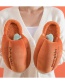 Fashion Men's Style:cocoa Brown Fine Plush Pumpkin Type Non-slip Slippers