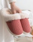 Fashion Female Models:cherry Blossom Powder Knitted Plush Slipper