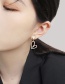 Fashion Gold Asymmetric Full Diamond Bear Earrings