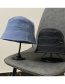 Fashion Sky Blue Cotton Fisherman Hat With Metal Label