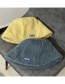 Fashion Fog Blue Lamb Wool Lettermark Bucket Hat