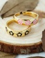 Fashion Yellow Copper Drip Oil Flower Ring