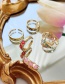 Fashion Red Copper Drip Oil Flower Ring