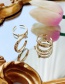 Fashion Gold Copper Inlaid Zirconium Cat Ear Ring