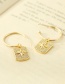 Fashion Gold Copper Inlaid Zirconium Geometric Earrings