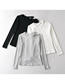 Fashion White Solid Color Off-shoulder Long-sleeved Bottoming Shirt
