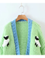 Fashion Green Lamb Long Sleeve Cardigan