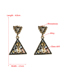 Fashion Gold Alloy Diamond-studded Triangle Earrings