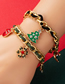 Fashion Green Alloy Christmas Snowflake Gloves Bell Knitted Bracelet
