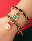 Fashion Black Santa Claus Christmas Tree Bell Cane Christmas Bracelet