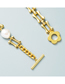 Fashion Gold Pure Copper Plated 18k Gold U-shaped Chain Pearl Necklace