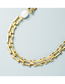 Fashion Gold Pure Copper Plated 18k Gold U-shaped Chain Pearl Necklace