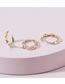 Fashion Gold Distorted Line Asymmetrical Ear Ring