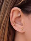 Fashion Gold Unilateral Moon Stud Earrings Set