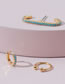 Fashion Gold Copper Inlaid Zirconium Asymmetric Ear Ring Set