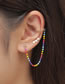 Fashion Color Asymmetric Rainbow Beaded Chain Earrings