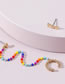 Fashion Color Asymmetric Rainbow Beaded Chain Earrings