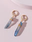 Fashion Blue Alloy Crystal Tooth Ear Ring