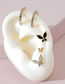 Fashion Gold Unilateral Asymmetric Butterfly Stud Earring Set