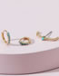 Fashion Gold Copper Inlaid Zirconium Geometric Ear Ring Set