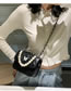 Fashion Black Pearl Rhombus Embroidery Thread Butterfly One-shoulder Messenger Bag