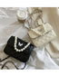 Fashion White Pearl Rhombus Embroidery Thread Butterfly One-shoulder Messenger Bag