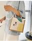 Fashion Avocado Cotton And Linen Printed Canvas Handbag