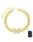 Fashion B Cuban Chain Butterfly Bracelet