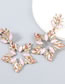Fashion Gold Powder Alloy Inlaid Rhinestone Five-pointed Star Earrings