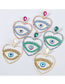 Fashion Rose Red Alloy Inlaid Color Diamond Eyes Love Stud Earrings