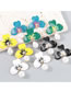 Fashion Black Alloy Oil Drop Flower Pearl Earrings