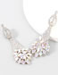 Fashion Gold Powder Alloy Inlaid Diamond Flower Geometric Earrings
