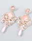 Fashion Pink Alloy Resin Flower Geometric Earrings