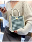Fashion Khaki Houndstooth Canvas Handbag