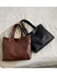 Fashion Black Soft Leather Large-capacity Handbag