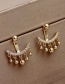 Fashion Gold Diamond Tassel Stud Earrings