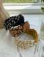Fashion Khaki Leaf Print Cross Headband