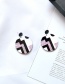 Fashion Pink Stitching Round Contrast Color Stud Earrings
