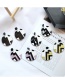 Fashion Black Stitching Round Contrast Color Stud Earrings