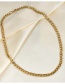 Fashion Golden 5mm 50cm 5mm Stainless Steel Necklace