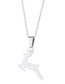 Fashion Silver Stainless Steel Christmas Deer Necklace And Earring Set