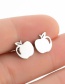 Fashion Rose Gold Stainless Steel Mini Apple Cherry Fruit Stud Earrings