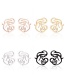 Fashion Rose Gold Stainless Steel Hollow Mother Breastfeeding Pattern Earrings